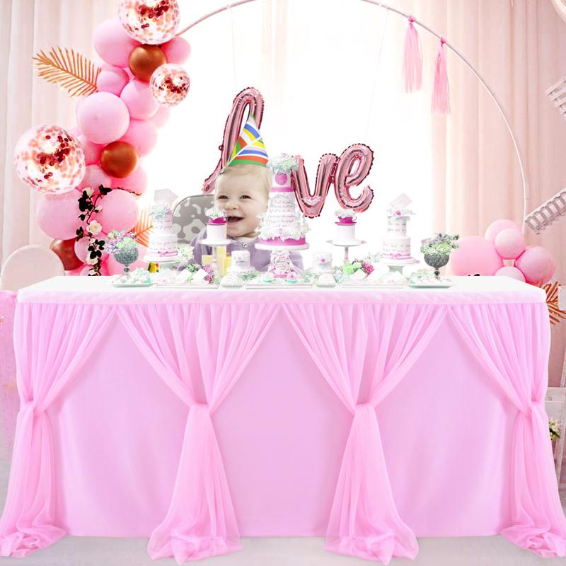 Stretch Yarn Cross-striped Table  Skirt Rectangular Table Round Table Skirt Wedding Party Decoration