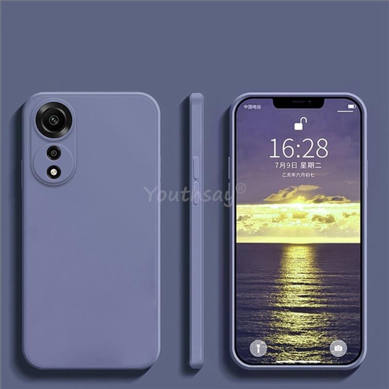 Dla OPPO A78 Etui Silikonowe Płynne Dla OPPO A78 Pokrowiec Zwykły Gumowy TPU Ochraniacz Wstrząsoodporne Etui na Telefon OPPO A78 4G Pokrowiec
