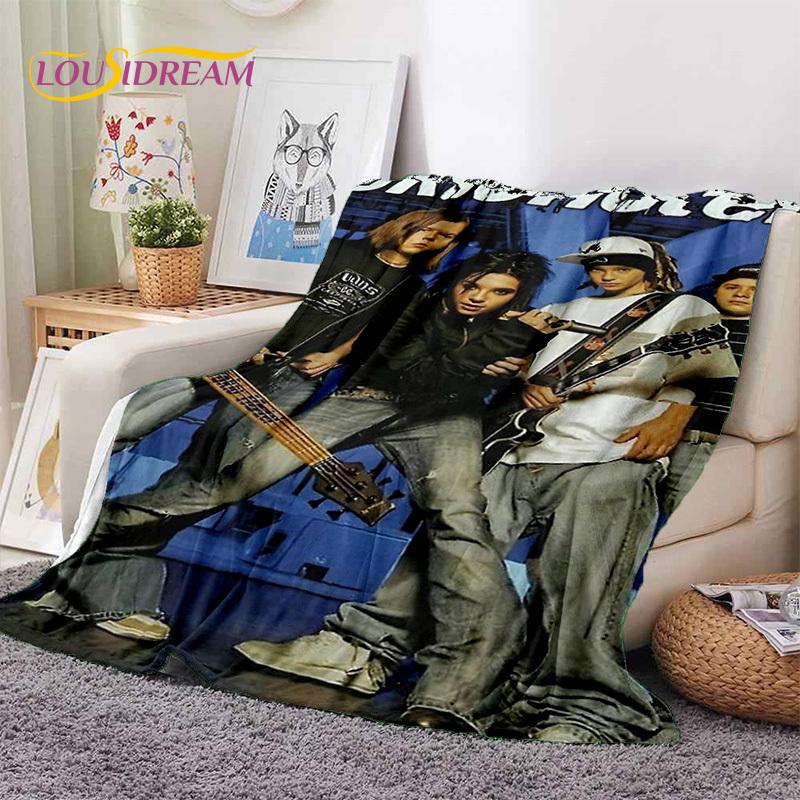 3D Rock Band Tokio Hotel Bill Kaulitz Soft Flannel Blankets,Throw Blanket Comfortable Blanket for Picnic Beds Sofa Home Bedroom