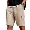 Men’s Casual Drawstring Waist Cargo Shorts with Multiple Pockets Relaxed Mid-Length Pants for Daily Wear