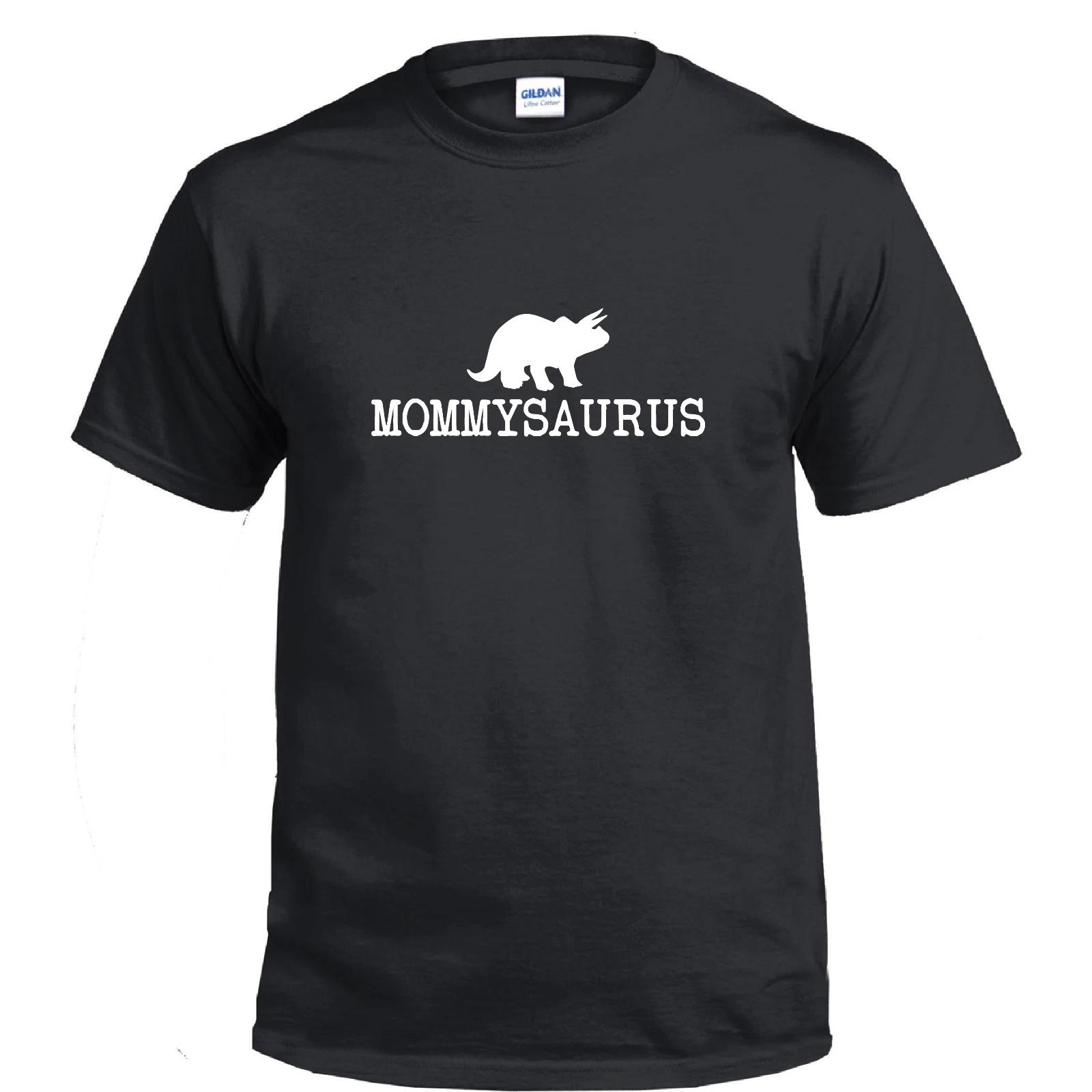 

Mommysaurus Dad Dinosaur Triceratops Birthday Party Daddy Gift Cotton T-Shirt S