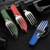 Foldable Camping Utensil Set - Multi-Functional Knife, Fork, Spoon Combo for Outdoor Activities and Sports Camping Picnic Travel