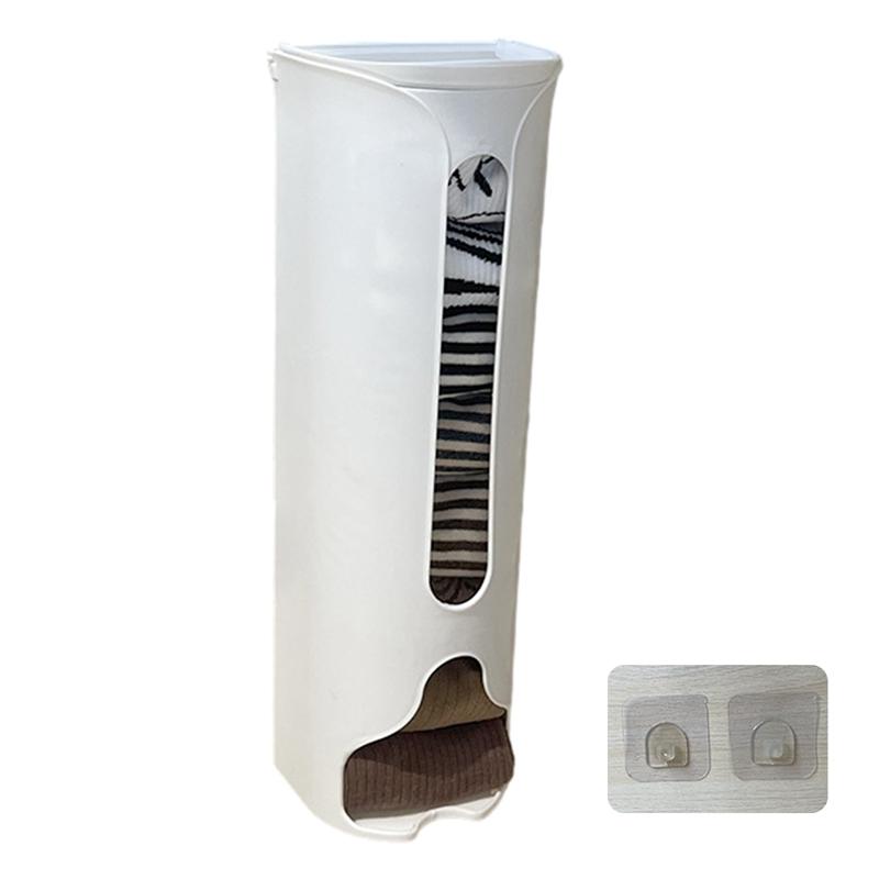 

Настенный ящик для хранения нижнего белья, самоклеящийся, экономящий место, диспенсер для мусорных мешков, простой стиль, пылезащитный белый