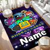 Custom Name Personalized Geometry Dash Print Carpet, Versatile Home Decor Rug, for Playroom, Apartment, Balcony, Entryway, Hallway Gift