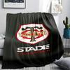 1PC Stade Toulouse Crest Custom Name Patterned Flannel Blanket Suitable For All Seasons For Home Decor Warmth And Comfort Gifts Holiday Present