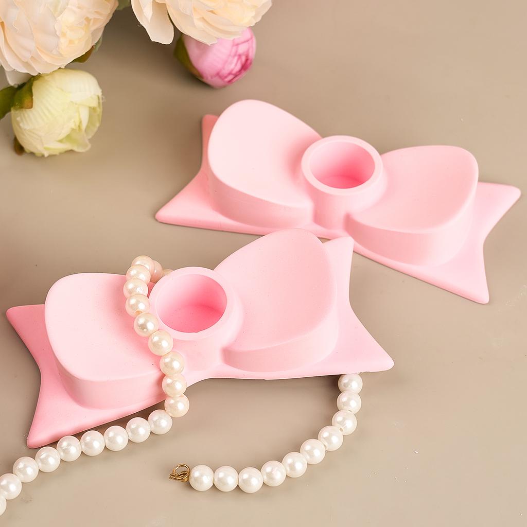 Mašle Svícen Silikonová Forma Beton 3D Mašle Svícník Sádrová Forma Výroba Forma DIY Svatba Řemeslo Svícník Domácí Dekorace