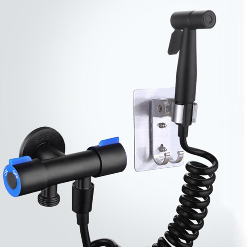 Dual Outlet Toilet Bidet Sprayer Shut Off Valve Angle Hose High Pressure Diverter for Washing