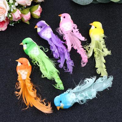 1Pc Random Simulation Swallow Tail Bird Clip Handmade Bird Plant-decorated Artificial Bird Handicrafts For Ornament