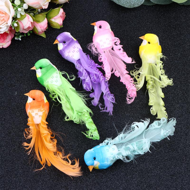 1Pc Random Simulation Swallow Tail Bird Clip Handmade Bird Plant-decorated Artificial Bird Handicrafts For Ornament