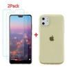 Coque et Film de Protection - Apple - iPhone 11 - Jaune - Verre Trempé - TPU Flexible