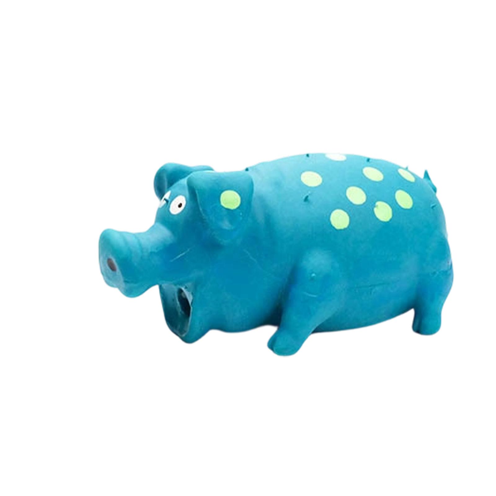 

Durable Latex Dog Toy Squeaky Pig Shape Chew Toy for Pets with Textured Surface and Soft Material for Teeth Cleaning and Interactive Play one size синий