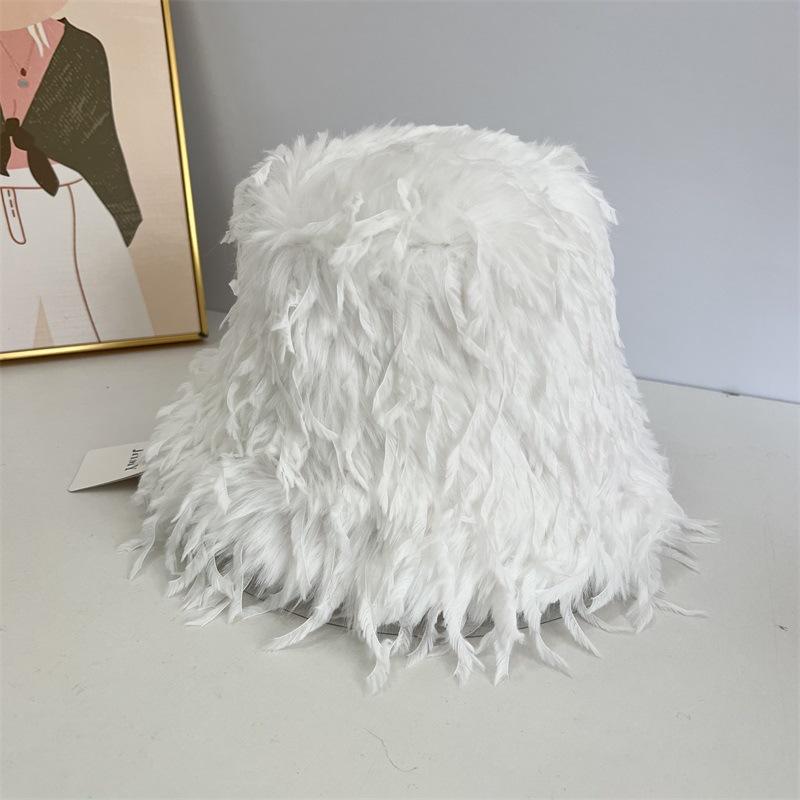 Autumn and Winter Fairy Atmosphere Bucket Hat Femininity Warm Versatile Show Face Small Plush Basin