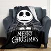 1Pc Christmas Jack Skellington Blanket Soft Throw Blanket For Home Bedroom Bed Sofa Travel Office Solid Christmas Blanket