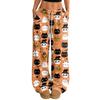 Women's Halloween Print Loose Fit Drawstring Waist Wide Leg Pants for Casual Daily Wear