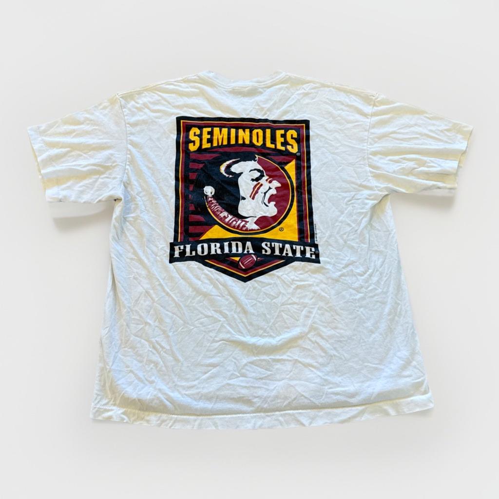 Vintage Florida State Seminoles Shirt Herren L FSU 90er Weiß Baumwolle