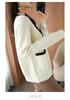 Korean Style Women's Wool Cardigan - Short, Thick Zippered Sweater for Autumn & Winter