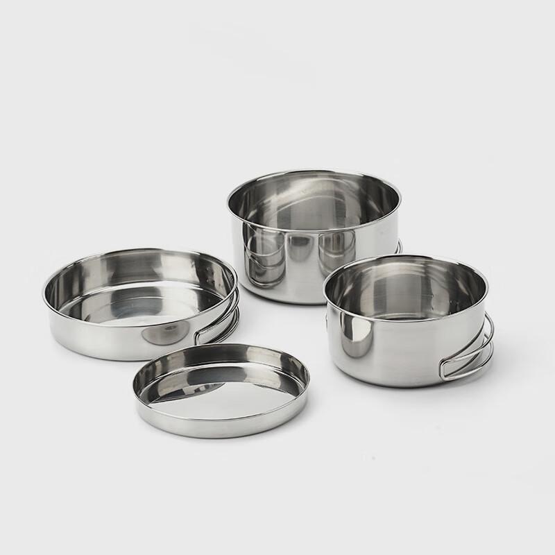 Yizi Lady Outdoor Portable 304 Stainless Steel 4-Piece Camping Cookware Set 4-Piece Set