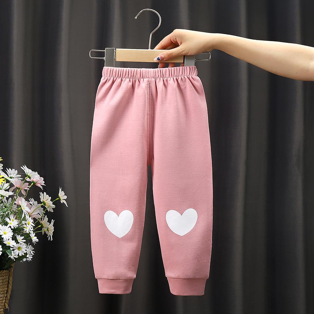 Kids' Autumn and Winter Harem Pants with Cute Cartoon Prints and Elastic Waistband