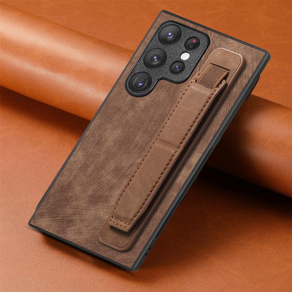 Wristband Vintage Leather Case For Samsung Galaxy S23 Ultra S22 Plus S24 S23FE A54 A14 A24 A34 A15 A25 A05 A55 A04 Skin Cover