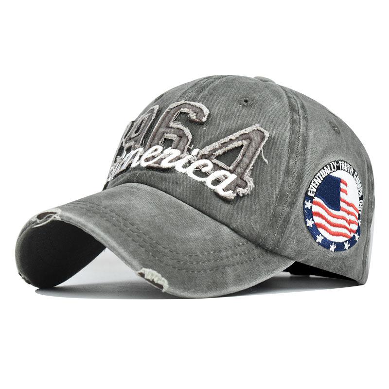 2021 New Baseball Cap 1964 Embroidery America Washed Denim Old Washed Cotton Summer Men's Outdoor