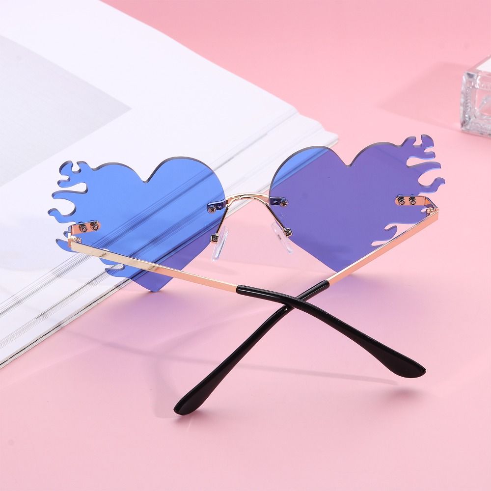 

Аксессуары для костюмов, солнцезащитные очки в форме сердца в форме сердца, очки без оправы для Хэллоуина для женщин и мужчин Blue