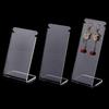 1set 3pcs 3 Styles Transparent Acrylic Earring Display Stands Set L Shapes Clear 4.1~5x5.4x9.9~14.5cm 1pc/style