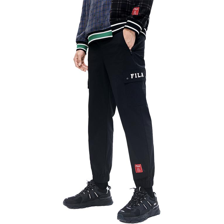 FILA X MIHARA YASUHIRO MIHARA YASUHIRO Collaboration Collection Knitted Sweatpants Men's Jet Black Moderate Cuffed Pants F11M213805F-BK