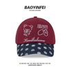 Cute Bear Embroidered Polka Dot Baseball Cap Women's Versatile Big Head Circumference Peaked Cap Wide Brim Big Face Small Hat
