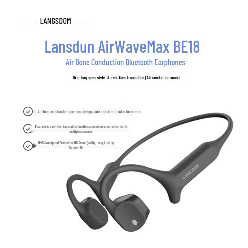 Langsdom AirWave Max BE18 Air-Bone Conduction Sports Earbuds with AI Translation