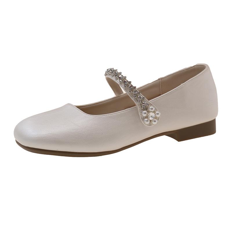 Hot Selling French Fairy Feng Shui Diamond Mary Jane Shoes 2025 Summer New Low Heel Style Versatile Skirt Silver Single Shoes