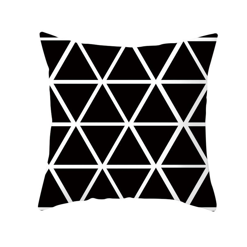 Simple Black and White Plaid Geometric Wave Pattern Cushion Cover Home Living Room Sofa Decorative Pillow Pillow Cover