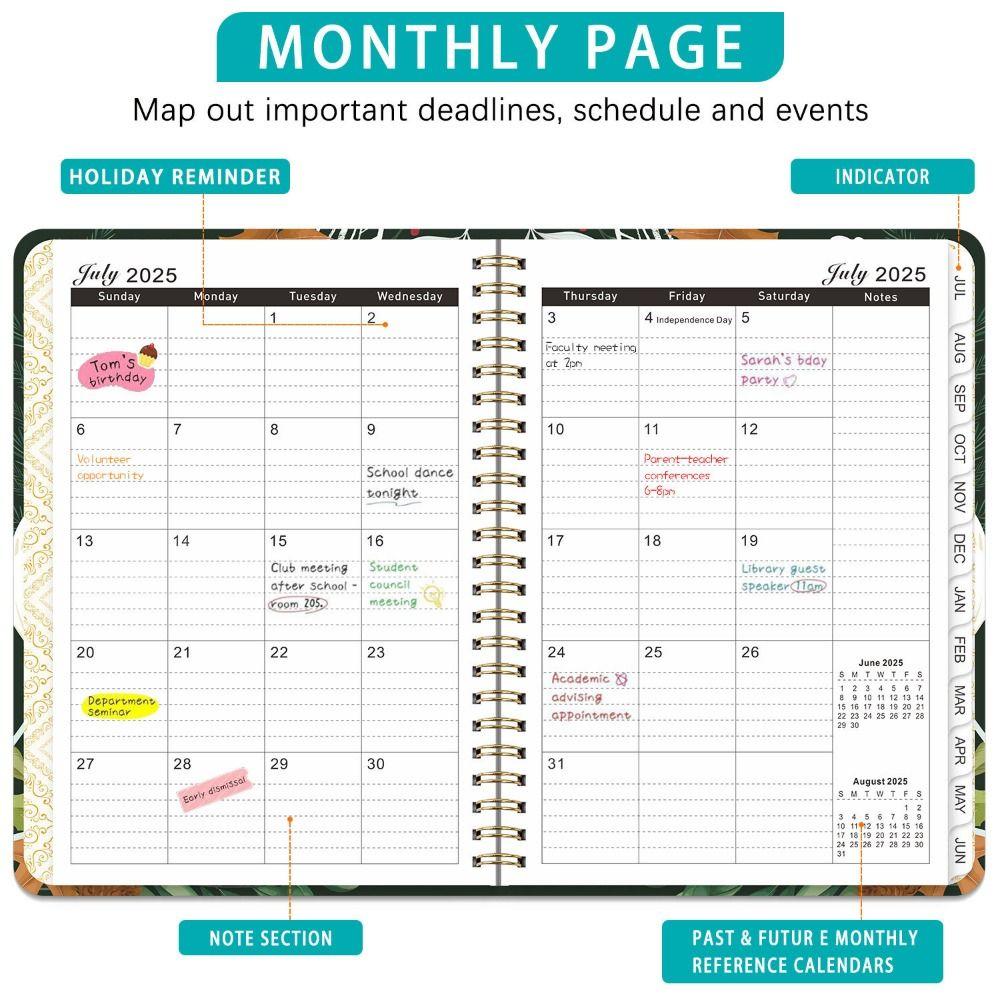 12 Months Schedule Planner Notepad To Do List Binder Coil Notebook A5 Agenda Book  Business