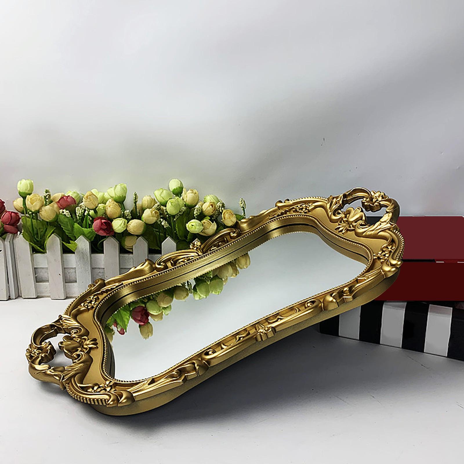 Decorative Mirror Tray Jewelry Tray Food Tray Makeup Serving