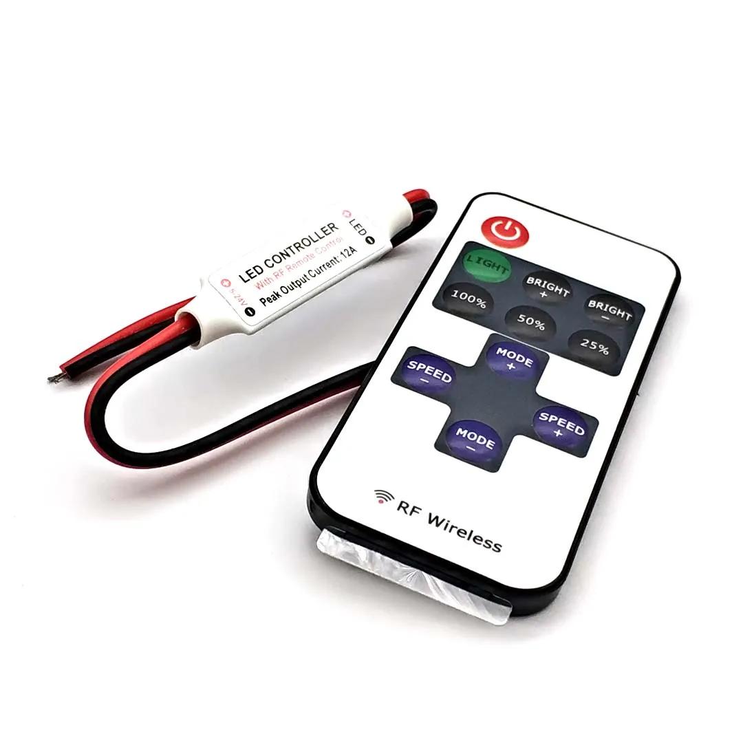

Мини DC 12V Светодиодный контроллер Диммер 6А Беспроводной РЧ пульт для управления одноцветной ленточной подсветкой 3528 5050 Светодиодная лента 11 Keys