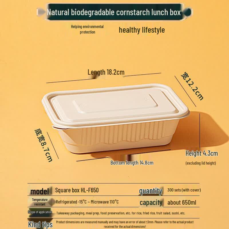 Eco-Friendly Round Corn Starch 4-Compartment Lunch Box