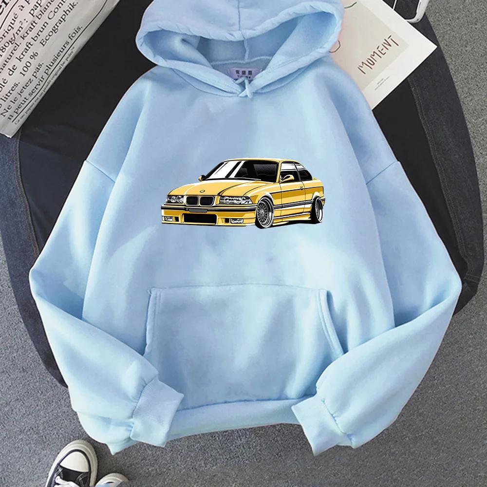 Man Car Printing Hoodies Male Handsome Street Sweatshirts Autumn Winter Long Sleeve Pullovers Soft Fleece Clothing Brand Tops