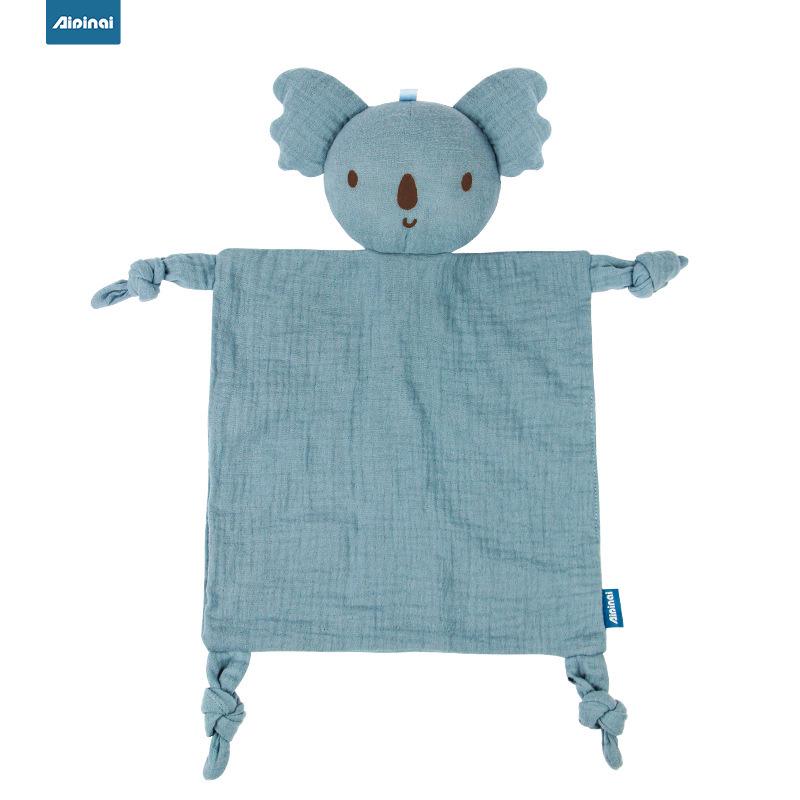 Aipinqi Dětská komfortní deka a bryndáček na slintání - Měkká bavlněná plyšová hračka na spaní