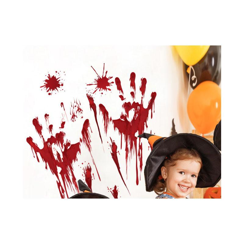Trace Decoration Halloween Vinly Decal Blooding Handprint Sticker Bloody