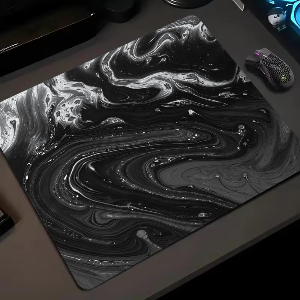 Monochrome Marble Texture Small Mouse Pad 45X50 50X50 Laptop Mousepad Keyboard Mat Desk Protector Fluid E-sports Gaming Pads