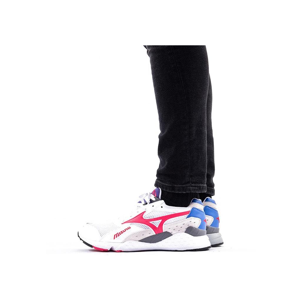 Mizuno Mondo Control Two-Layer Cowhide Shock Absorption Non-Slip Low-Top Running Shoes Unisex Sneakers White Red D1GA201166