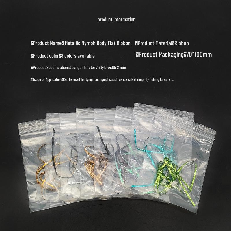 Egret Metal-Colored Flat Strip Iridescent Nymph Skin for Fly Tying