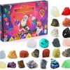 Christmas Advent Calendar Natural Crystal Gemstones Collection Box 24 Days Count