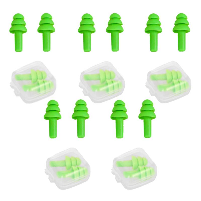 5Pairs Soft Ear Plug Waterproof Comfort Colorful Silicone Earplugs Ear Protection Sound Insulation Anti-Noise for Sleep Swimming