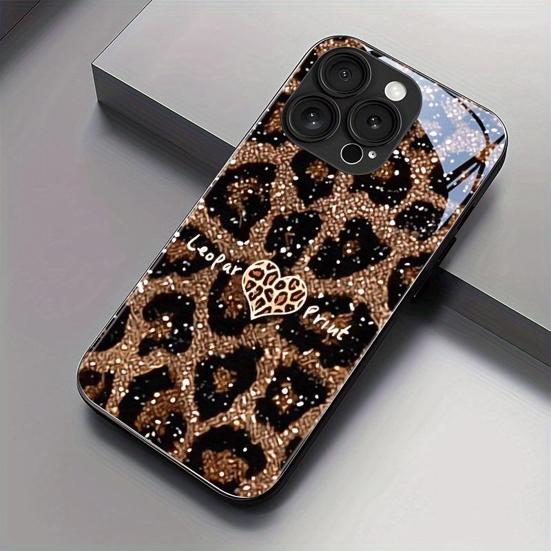 Liebesherz Leopardenmuster Gehärtetes Glas Material Handyhülle Für Samsung Galaxy S25 S24 S23 Ultra Plus FE Stoßfeste Hülle