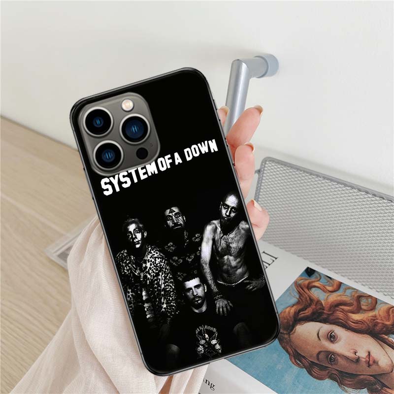 System Of A Down Phone Case For Iphone 16 15+ Pro Max 17 Air 14 Plus 16E 13 Pro 12 Mini 11 Clear Cover Silicone Cute Shell