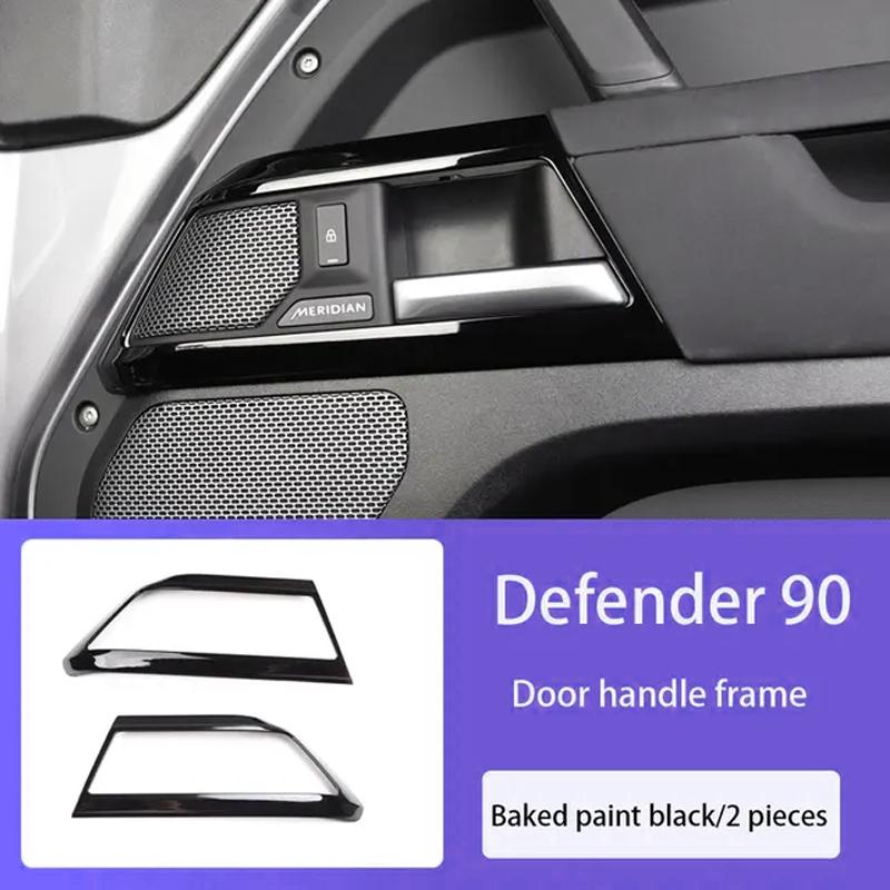 

For Land Rover Defender 90 110 2020-2023 Car Door Inner Handle Decorative Frame Cover Stickers real carbon fiber Accessories