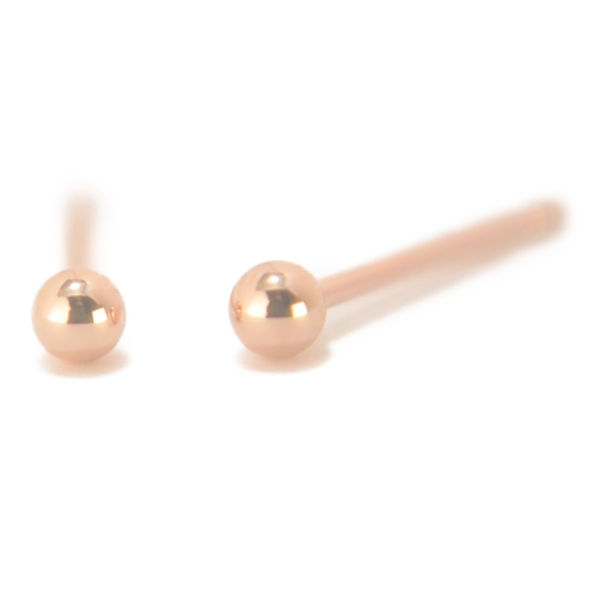 

Золоті сережки-кульки 2 мм Рожеве золото 1 пара на обидва вуха Маленькі Зроблено в Японії Без нікелю Простий подарунок yokomountain [Сережки 18 карат]