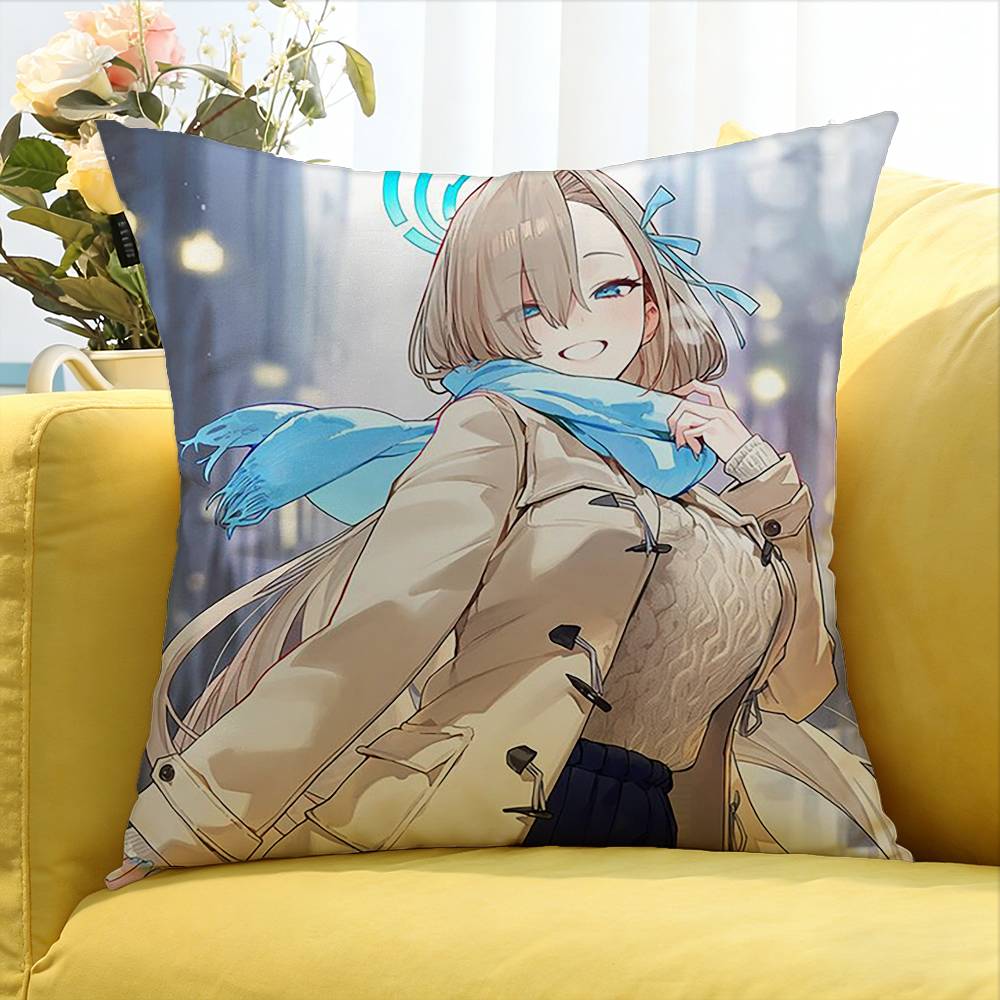 Ichinose Asuna Blue Archive   Various Sizes Square Pillow Case For Car Home Bedchamber Decor