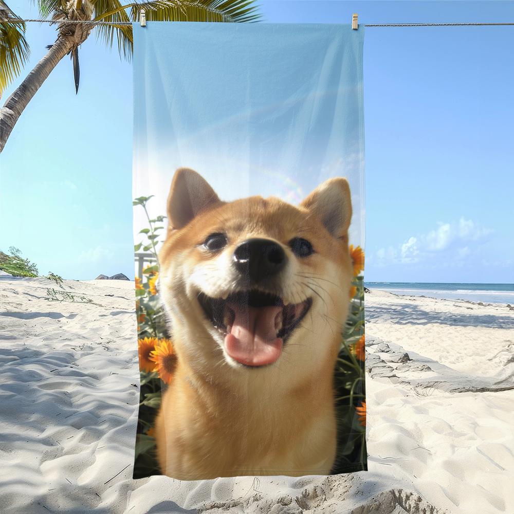 Cute Dog-Print Beach Towels: Dry Off in Style with Our Adorable Designs! Suitable for towels, bath towels, beach towels