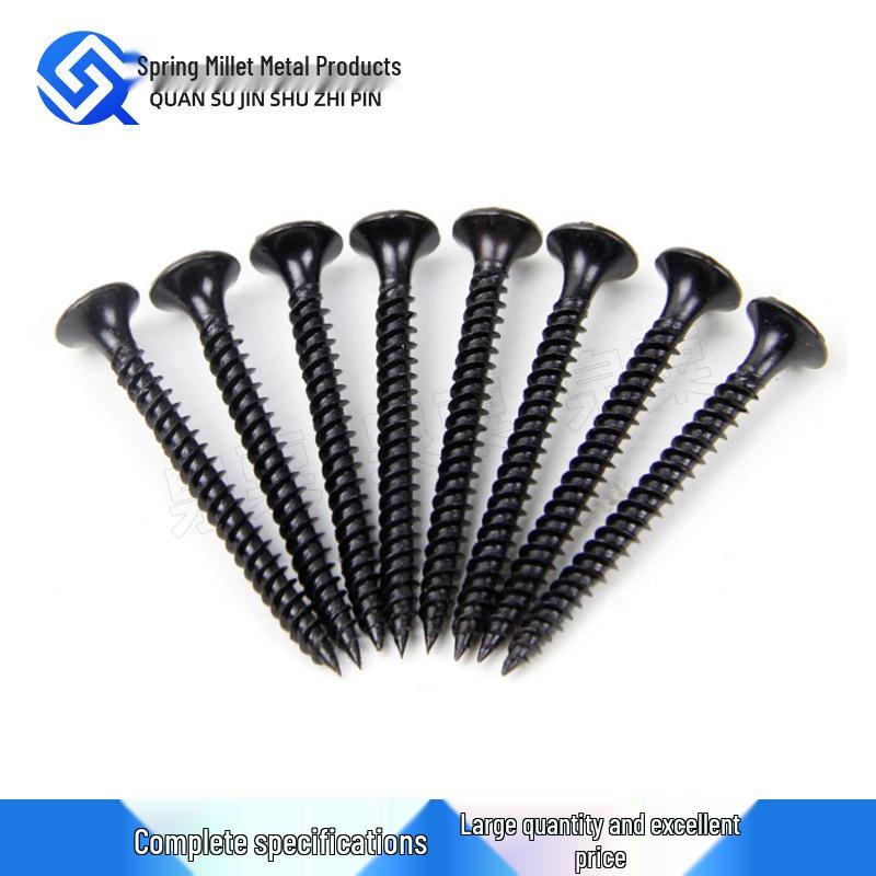 High-Strength Black Phosphated Drywall Screws with Fine Thread for Ceiling & Woodworking